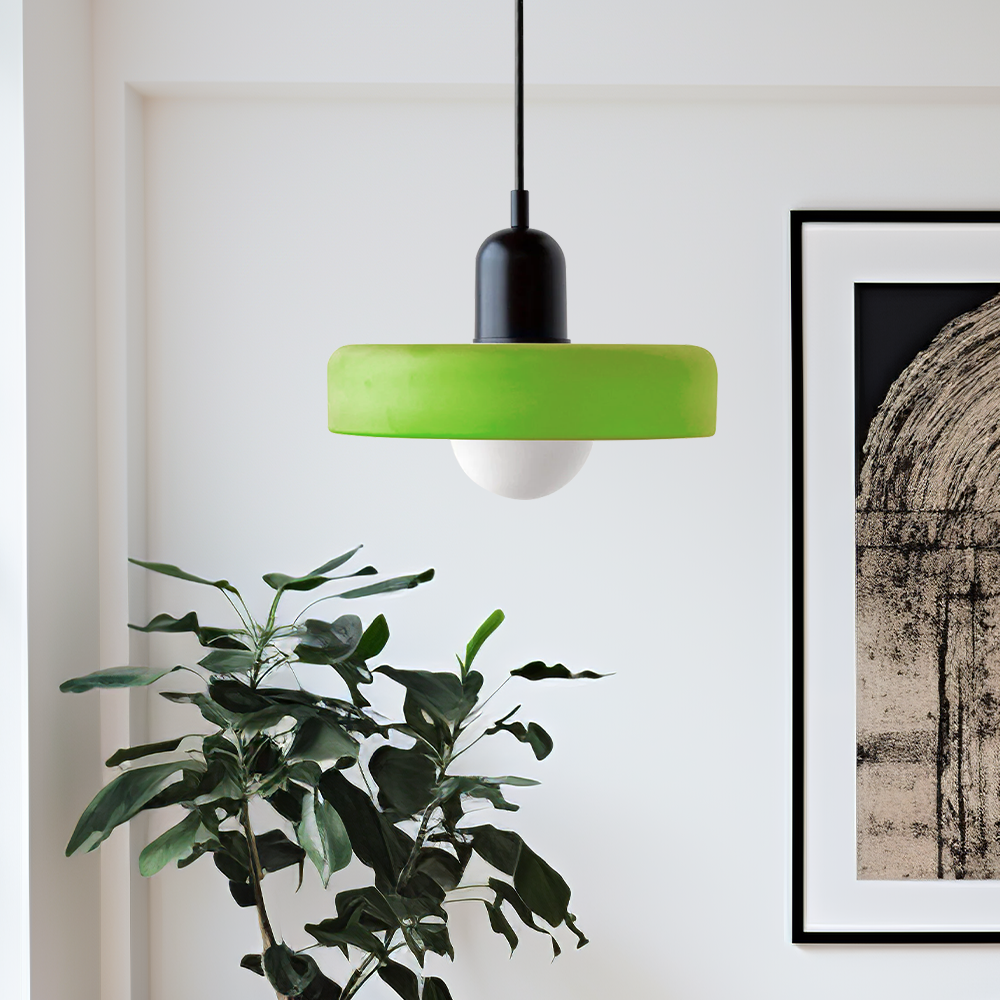 Bauhaus Colored Glass Pendant Light | Modern Dining Lamp