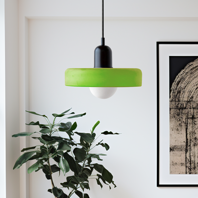Bauhaus Colored Glass Pendant Light | Modern Dining Lamp