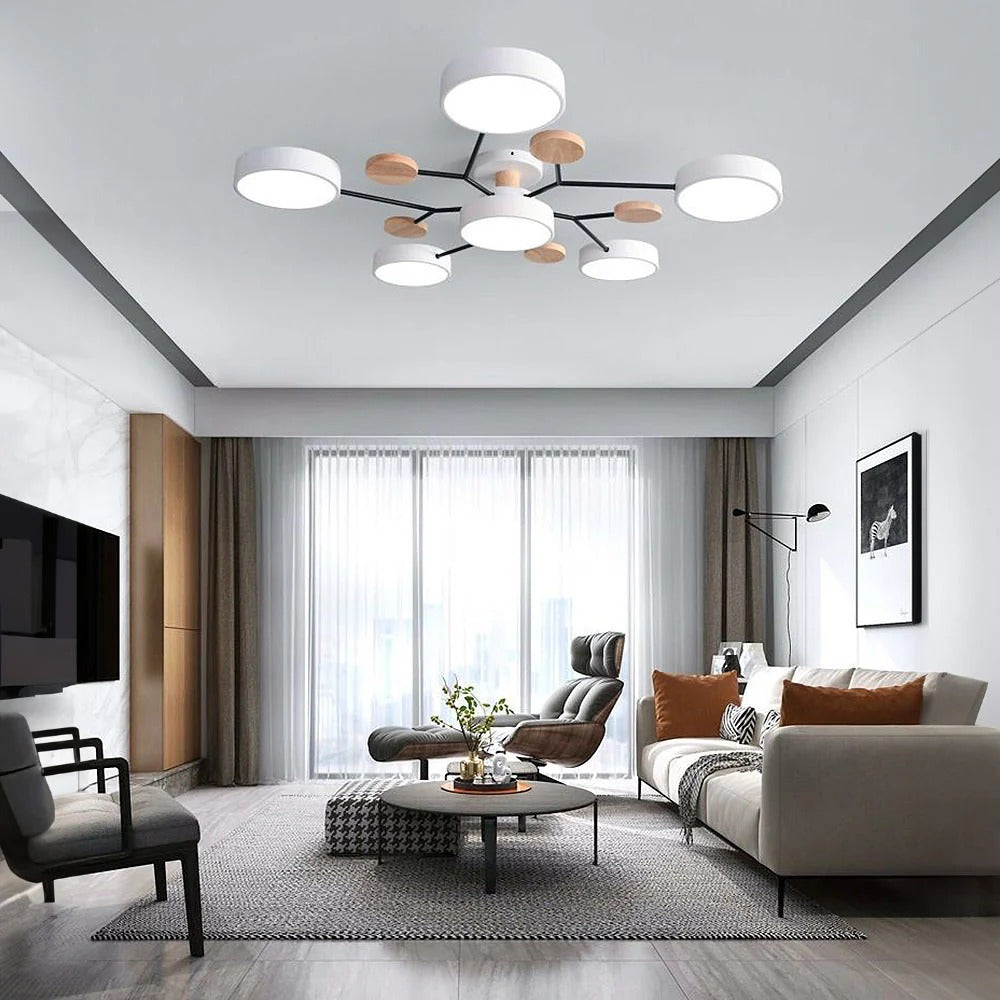 Modern Halo LED Ceiling Light – Semi Flush Mount Ring Design