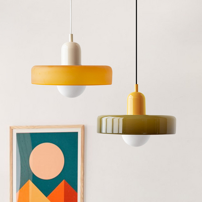 Bauhaus Colored Glass Pendant Light | Modern Dining Lamp