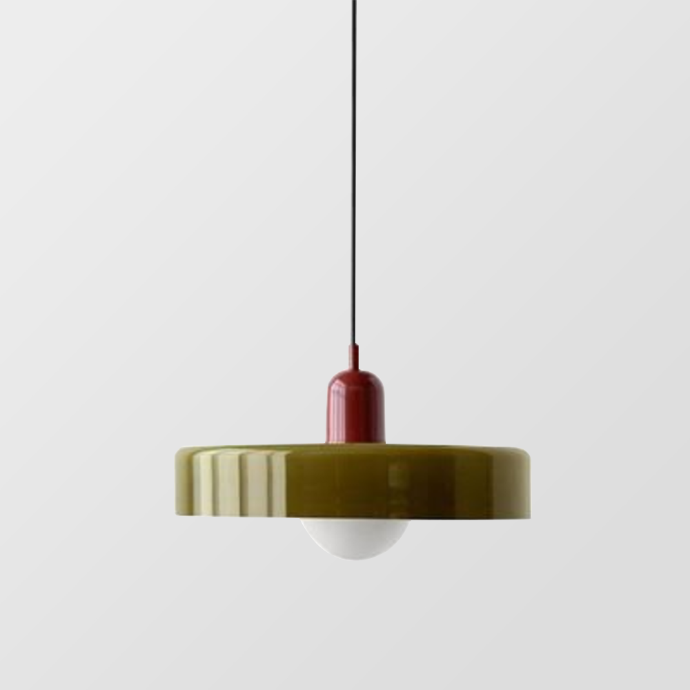 Bauhaus Colored Glass Pendant Light | Modern Dining Lamp