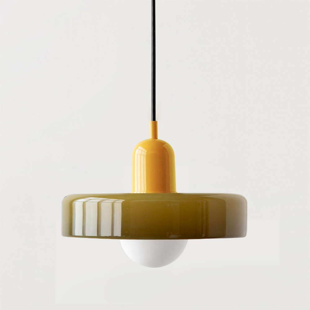 Bauhaus Colored Glass Pendant Light | Modern Dining Lamp