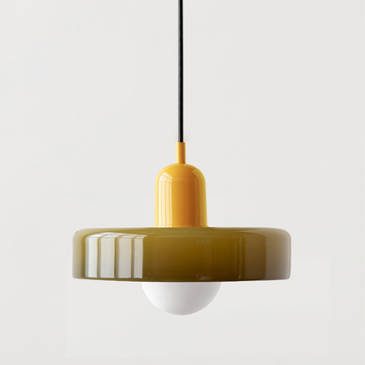 Bauhaus Colored Glass Pendant Light | Modern Dining Lamp
