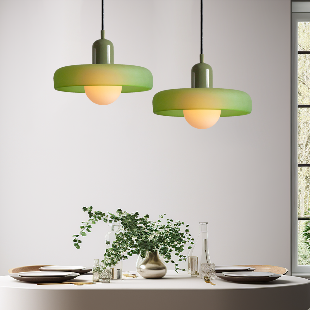 Bauhaus Colored Glass Pendant Light | Modern Dining Lamp