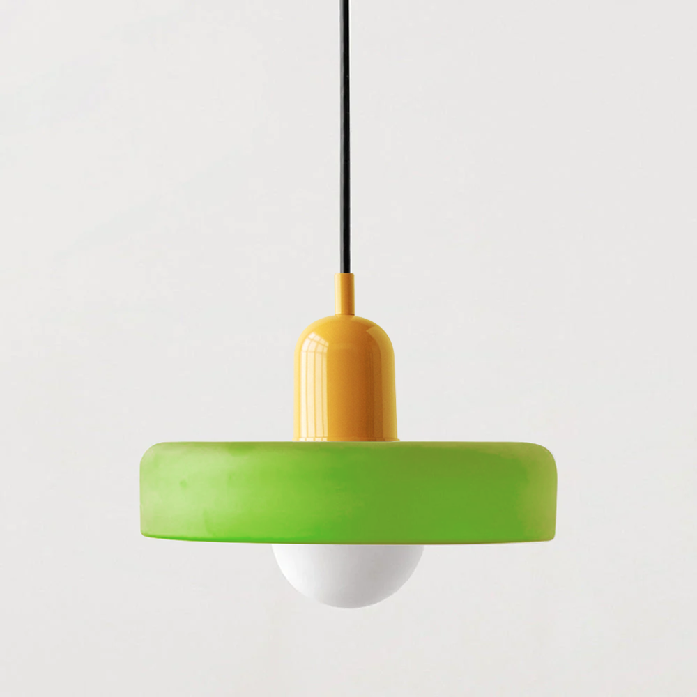 Bauhaus Colored Glass Pendant Light | Modern Dining Lamp