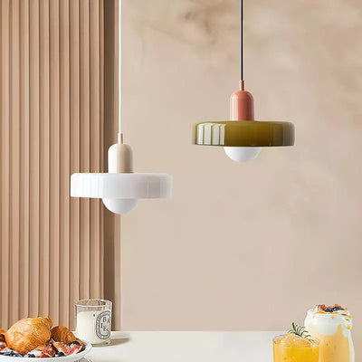 Bauhaus Colored Glass Pendant Light | Modern Dining Lamp