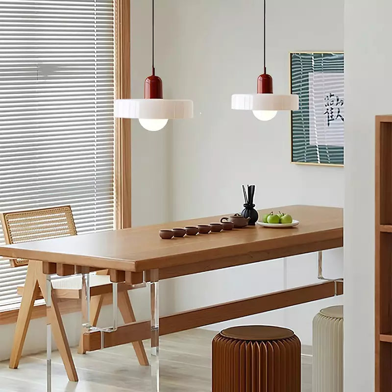 Bauhaus Colored Glass Pendant Light | Modern Dining Lamp
