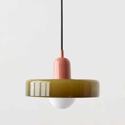 Bauhaus Colored Glass Pendant Light | Modern Dining Lamp
