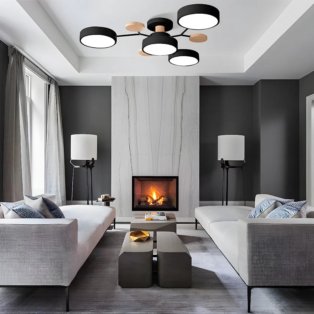 Modern Halo LED Ceiling Light – Semi Flush Mount Ring Design