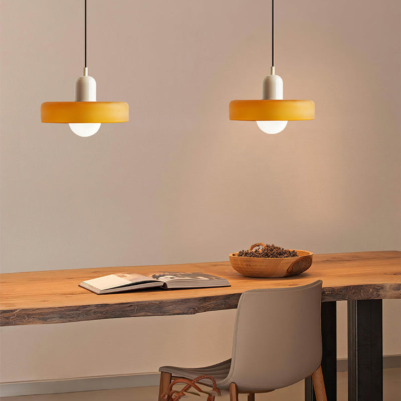Bauhaus Colored Glass Pendant Light | Modern Dining Lamp