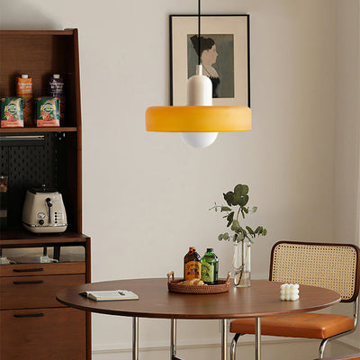 Bauhaus Colored Glass Pendant Light | Modern Dining Lamp