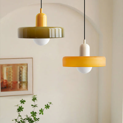Bauhaus Colored Glass Pendant Light | Modern Dining Lamp