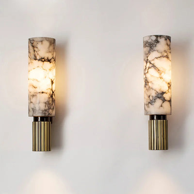 Marble Aura Wall Light – Elegant Natural Stone LED Sconce
