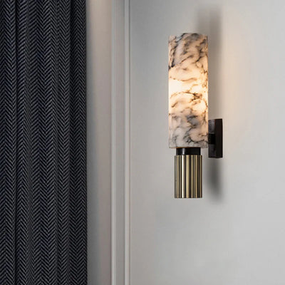 Marble Aura Wall Light – Elegant Natural Stone LED Sconce