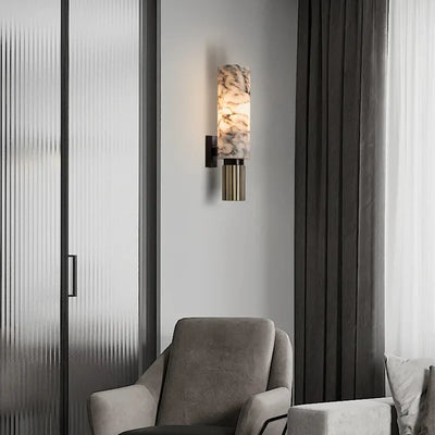 Marble Aura Wall Light – Elegant Natural Stone LED Sconce