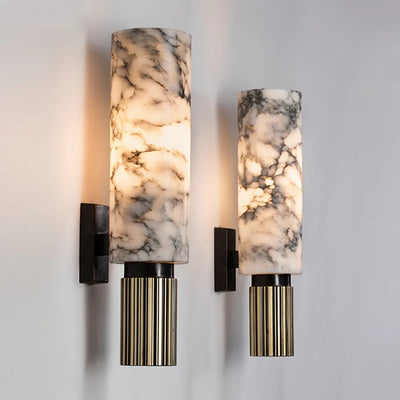 Marble Aura Wall Light – Elegant Natural Stone LED Sconce