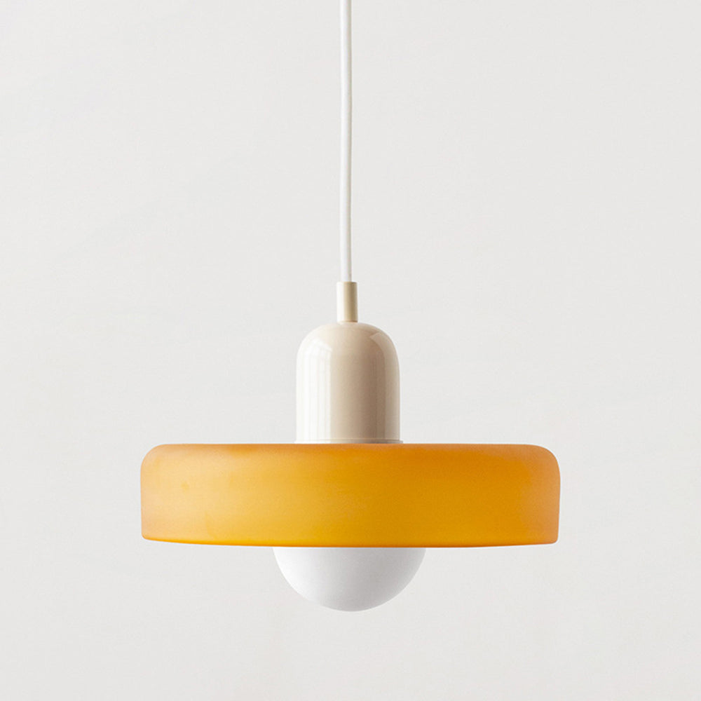Bauhaus Colored Glass Pendant Light | Modern Dining Lamp