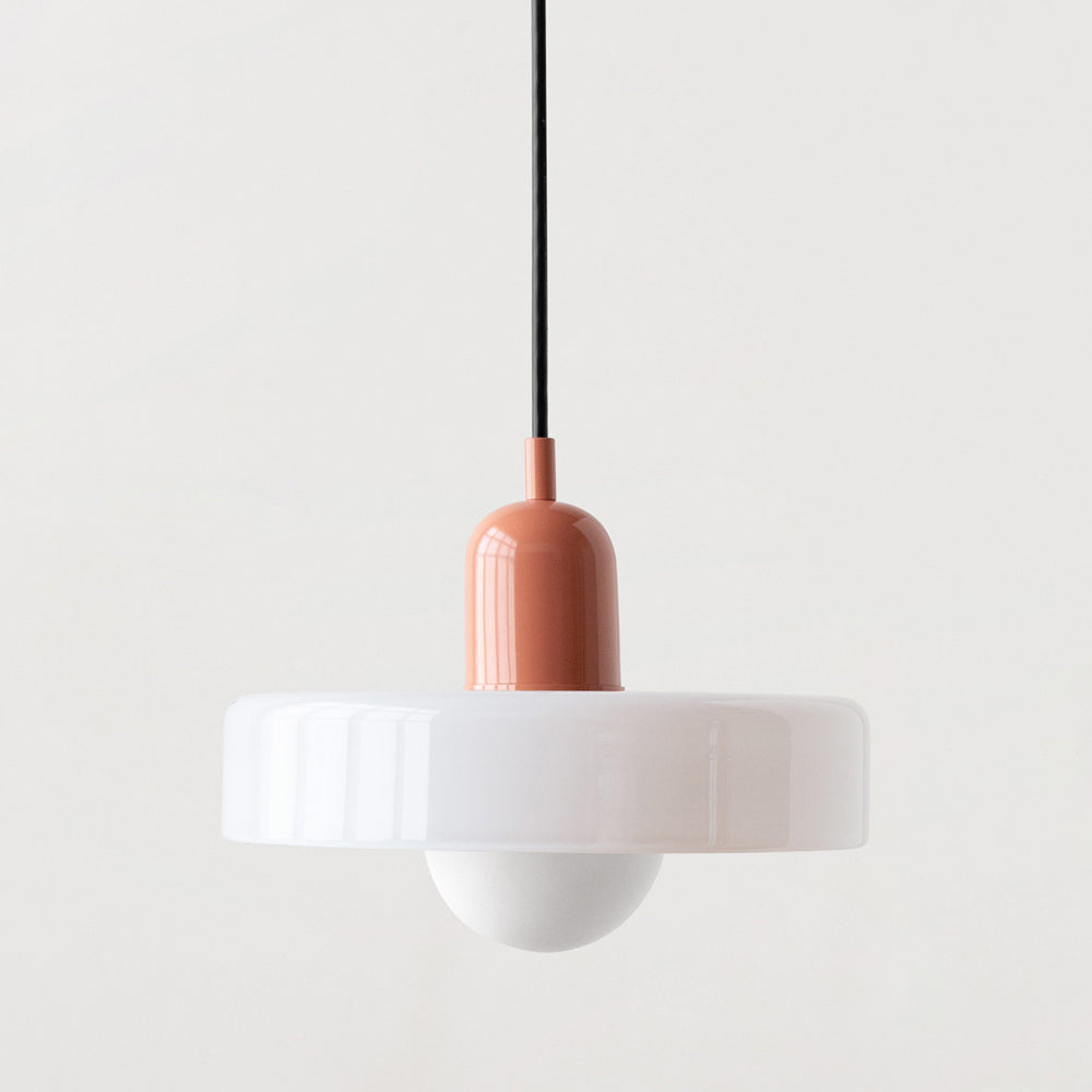Bauhaus Colored Glass Pendant Light | Modern Dining Lamp