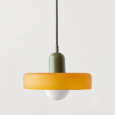 Bauhaus Colored Glass Pendant Light | Modern Dining Lamp