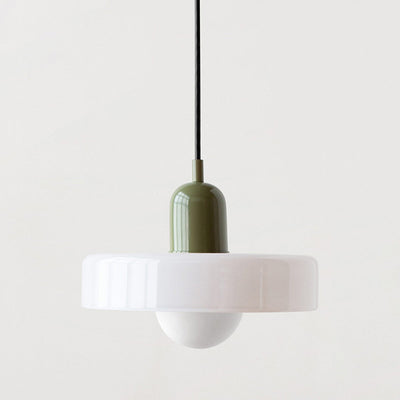 Bauhaus Colored Glass Pendant Light | Modern Dining Lamp