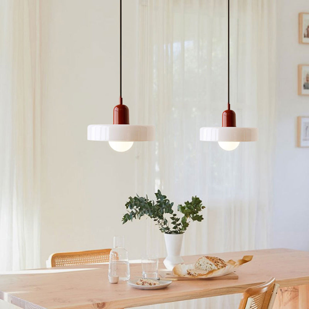 Bauhaus Colored Glass Pendant Light | Modern Dining Lamp