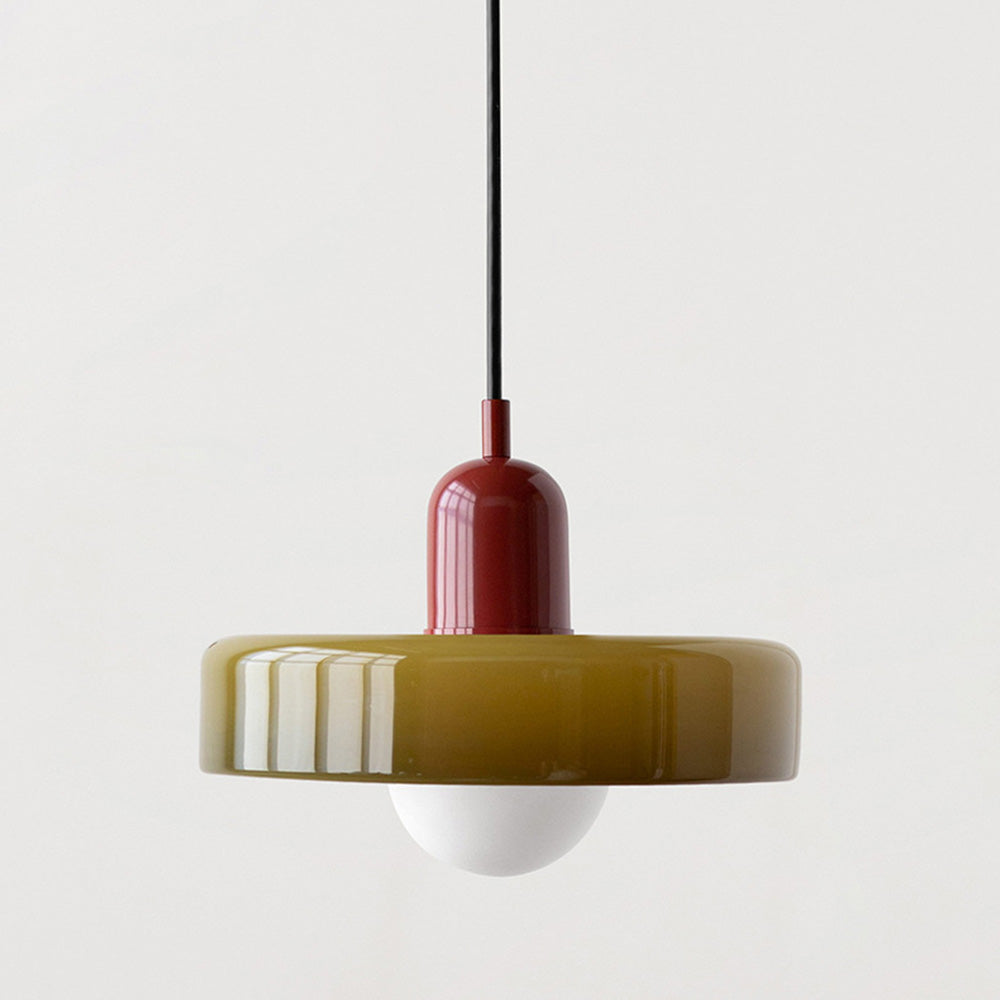 Bauhaus Colored Glass Pendant Light | Modern Dining Lamp
