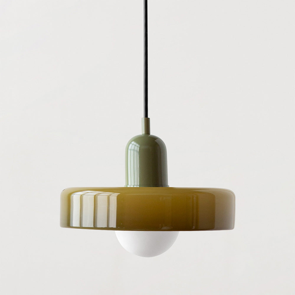 Bauhaus Colored Glass Pendant Light | Modern Dining Lamp
