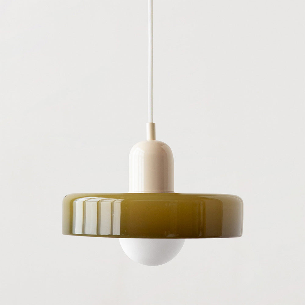 Bauhaus Colored Glass Pendant Light | Modern Dining Lamp