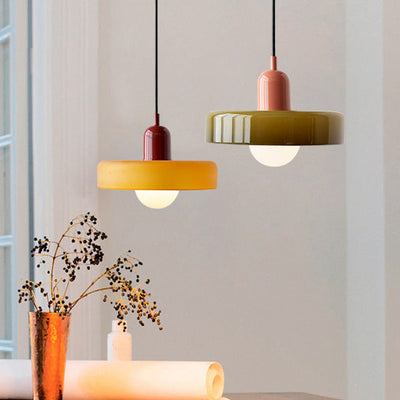 Bauhaus Colored Glass Pendant Light | Modern Dining Lamp