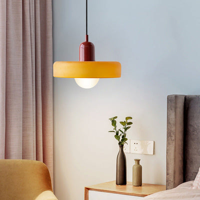 Bauhaus Colored Glass Pendant Light | Modern Dining Lamp