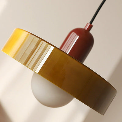 Bauhaus Colored Glass Pendant Light | Modern Dining Lamp
