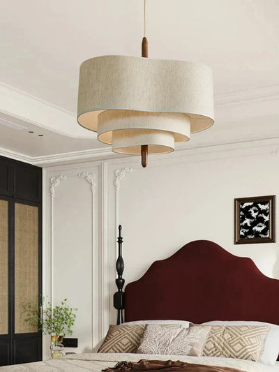 Fabric Tiered Chandelier – Luxe Living Room & Bedroom Pendant Light
