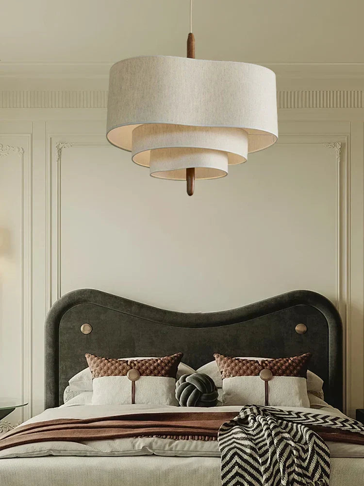 Fabric Tiered Chandelier – Luxe Living Room & Bedroom Pendant Light
