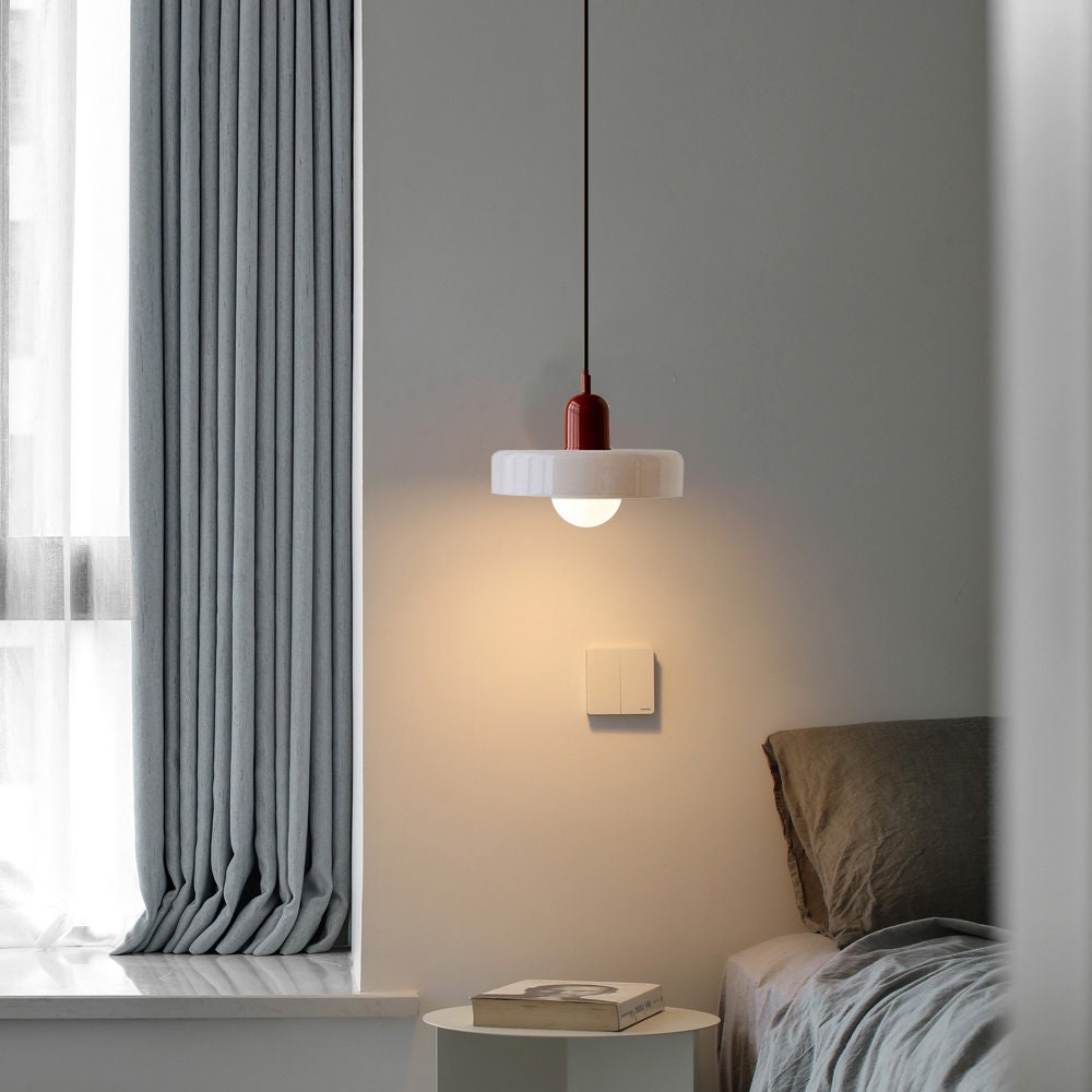 Bauhaus Colored Glass Pendant Light | Modern Dining Lamp